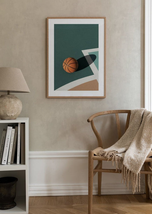 Watercolor on court poster for nursery and home wall decor.