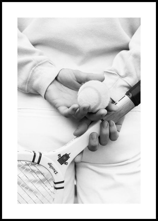 Watercolor tennis player poster for nursery and home wall decor.