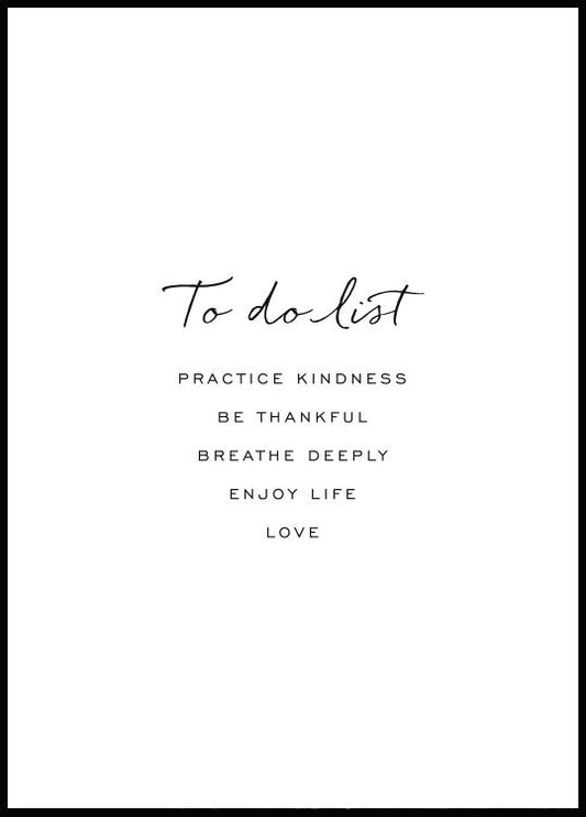 Watercolor to do list poster for nursery and home wall decor.