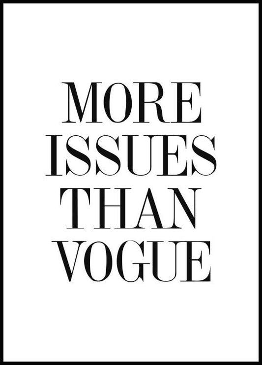 Watercolor more issues than vogue poster for nursery and home wall decor.