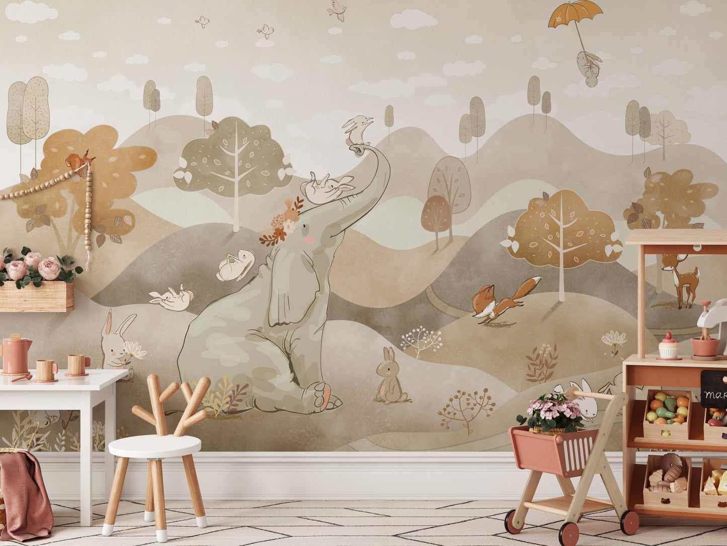 Cute Animal Friends Wall Mural