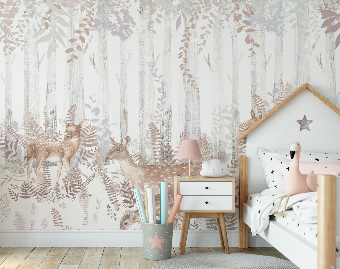 Misty Deer Wall Mural
