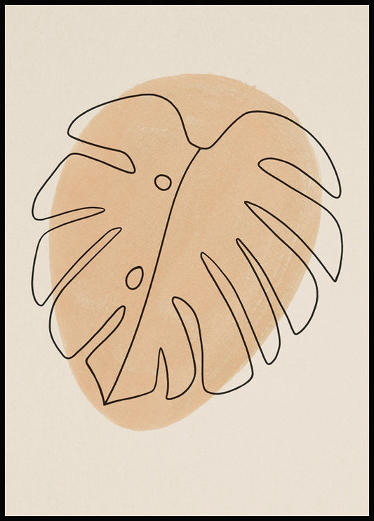 Monstera Line No2 Poster