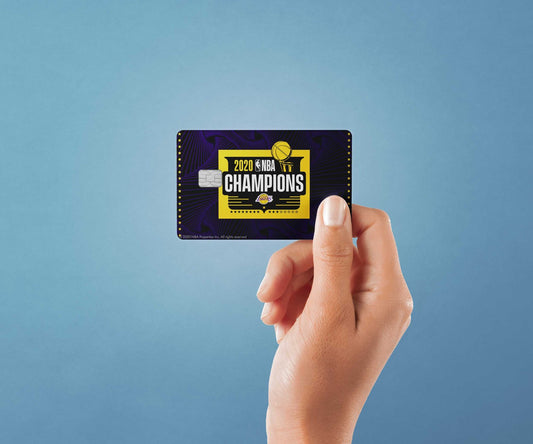 2020 NBA Champions Los Angeles Lakers B Design | Credit Card Sticker | Small Chip | Credit Card Skin