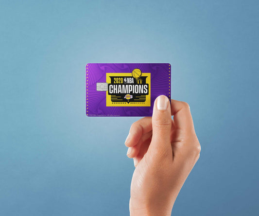 2020 NBA Champions Los Angeles Lakers P Design | Credit Card Sticker | Small Chip | Credit Card Skin