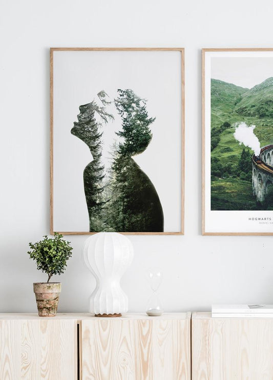 Watercolor dreams of nature poster for nursery and home wall decor.