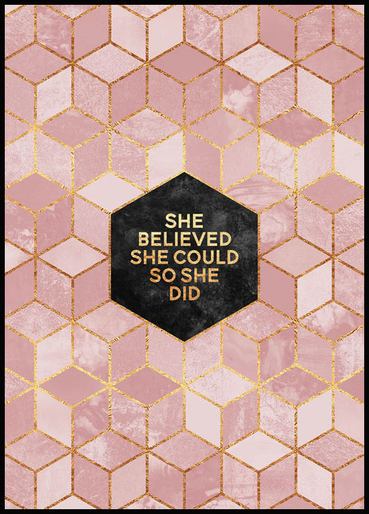 Watercolor she believed she could poster for nursery and home wall decor.