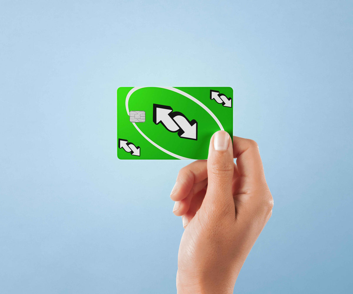 UNO Reverse Card Green - Premium Vinyl Credit Card Skin Cover by Wonderwallsboutique