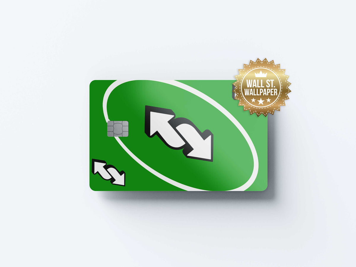 UNO Reverse Card Green - Premium Vinyl Credit Card Skin Cover by Wonderwallsboutique