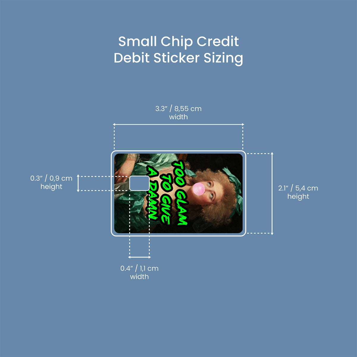 Too Glam To Give A Damn - Premium Vinyl Credit Card Skin Cover by Wonderwallsboutique
