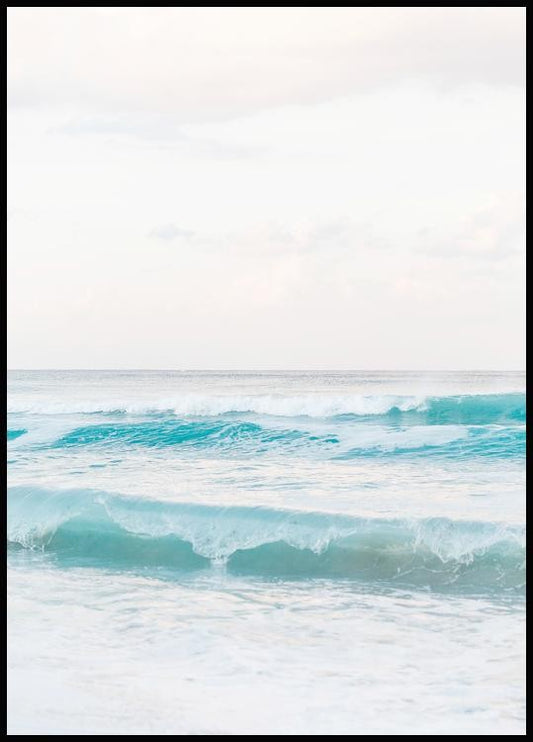 Watercolor beach wave poster for nursery and home wall decor.