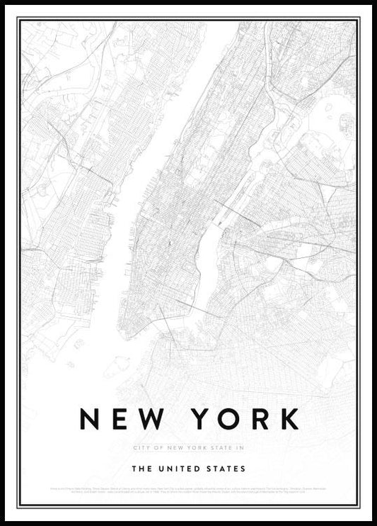 Watercolor map of new york poster for nursery and home wall decor.