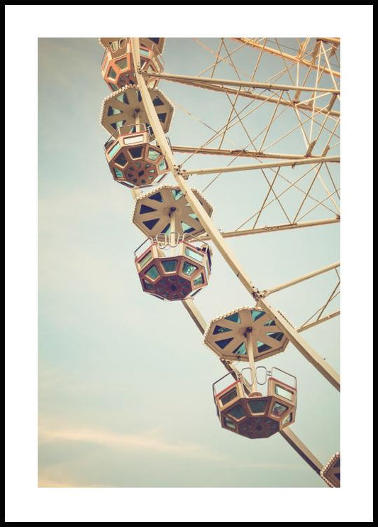 Watercolor ferris wheel poster for nursery and home wall decor.