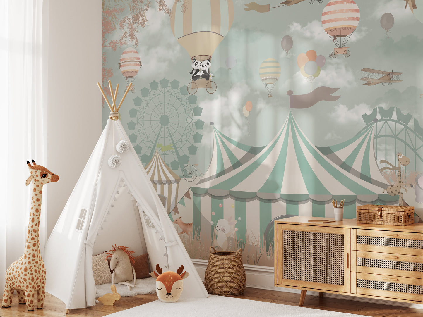 Pastel Circus Wall Mural