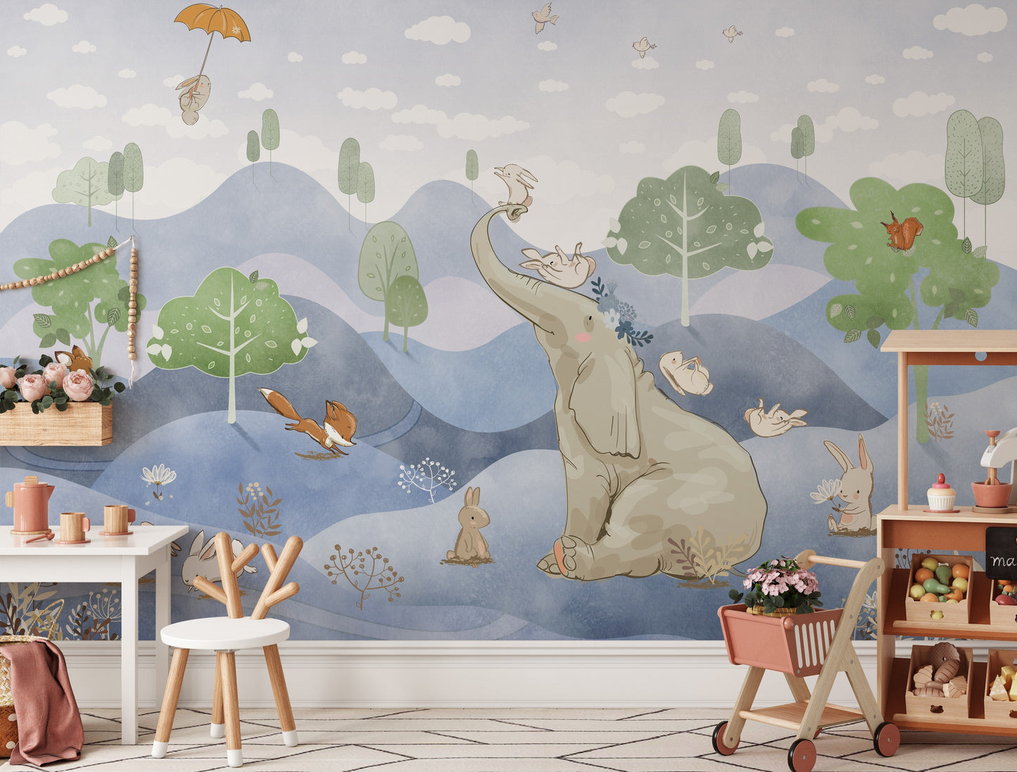 Cute Animal Friends Wall Mural