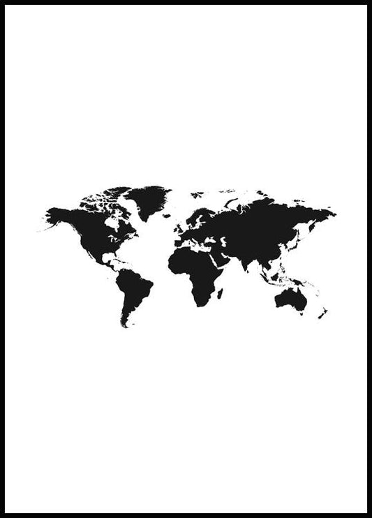 Watercolor world map 2 poster for nursery and home wall decor.