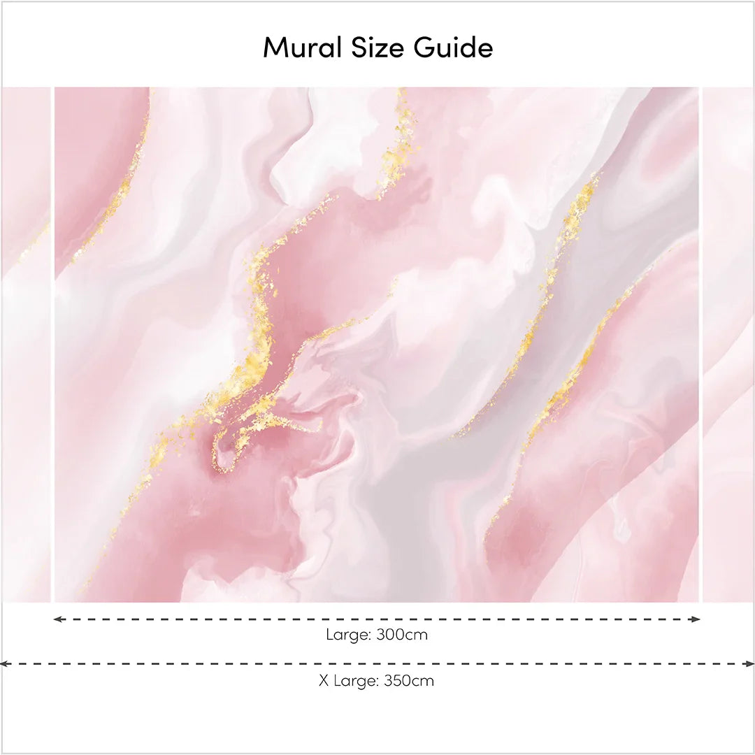 Pastel Pink and Gold Dreamy Marble Wall Mural