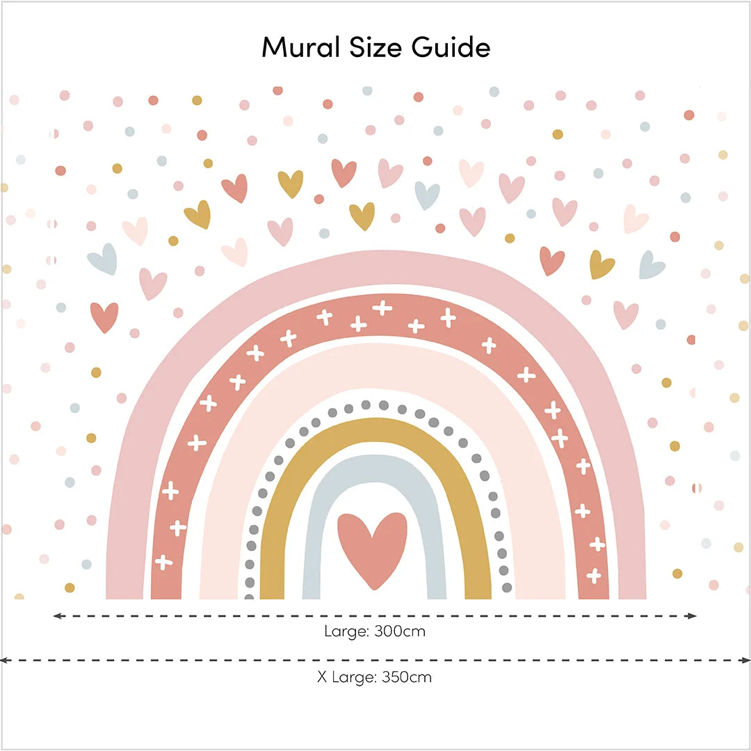 Pink, Ochre, and Blue Over the Rainbow Mural