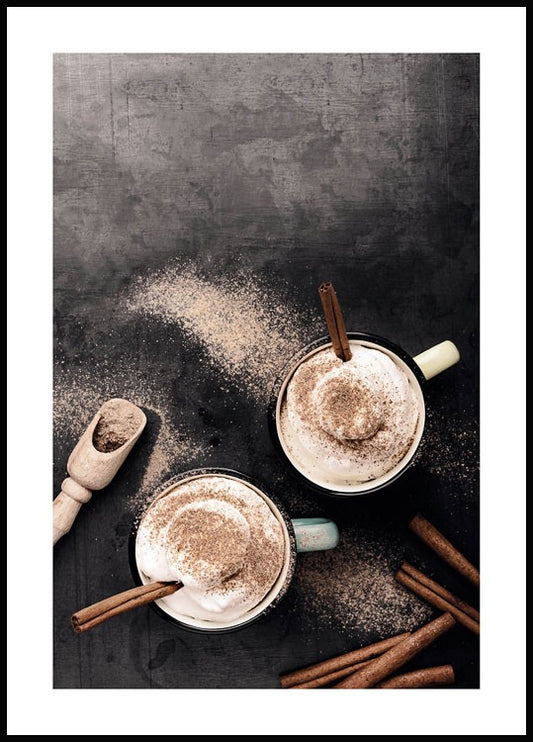 Watercolor lattes poster for nursery and home wall decor.