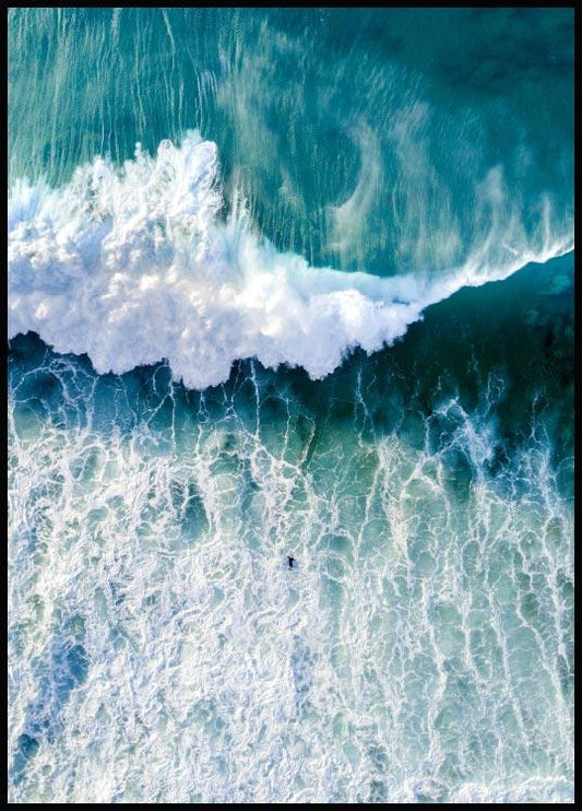 Watercolor surfers wave poster for nursery and home wall decor.