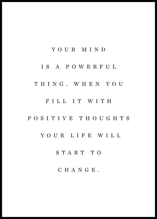 Watercolor mind poster for nursery and home wall decor.