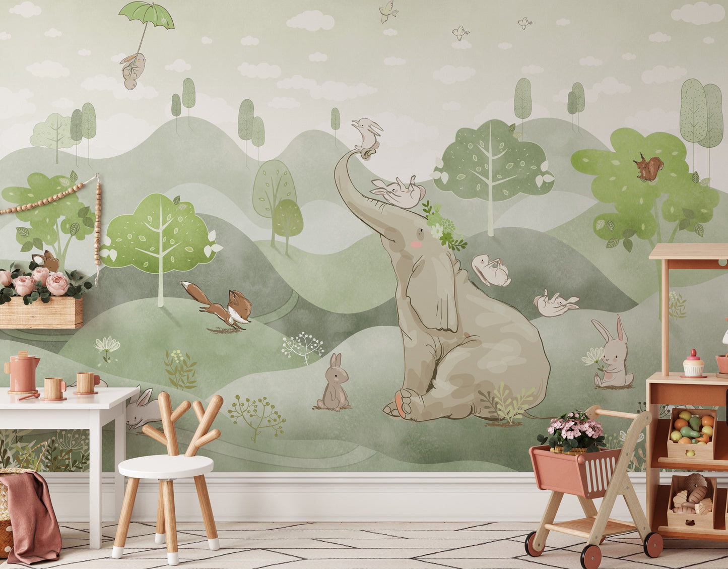 Cute Animal Friends Wall Mural