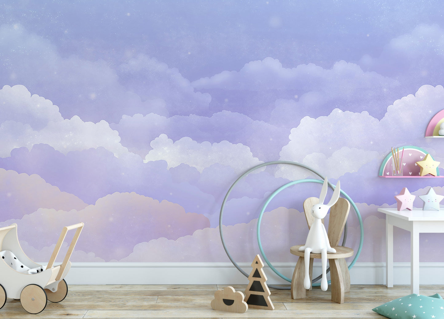 Cloud Wallpaper, Kids Wallpaper, Nursery Sky Decor