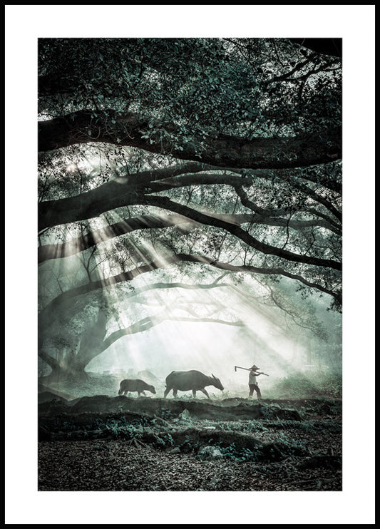 Watercolor three friends poster for nursery and home wall decor.