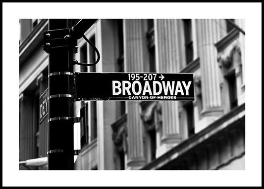 Watercolor broadway sign poster for nursery and home wall decor.