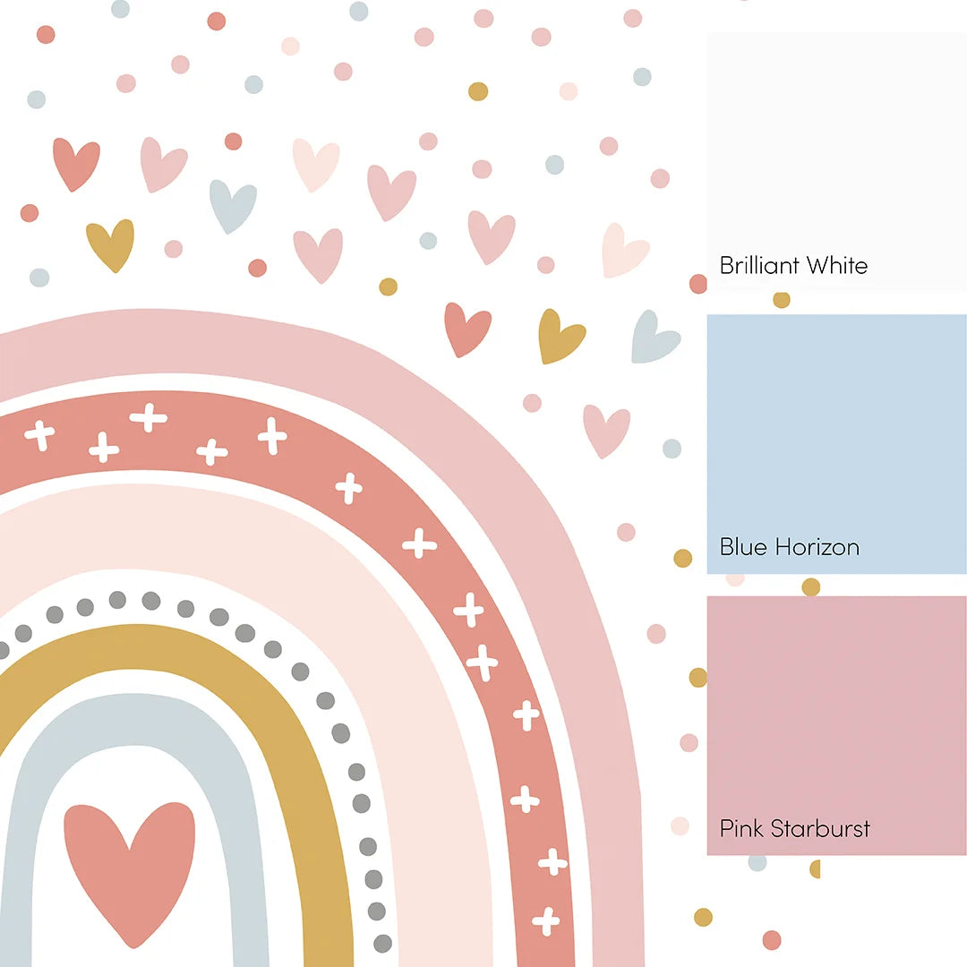 Pink, Ochre, and Blue Over the Rainbow Mural