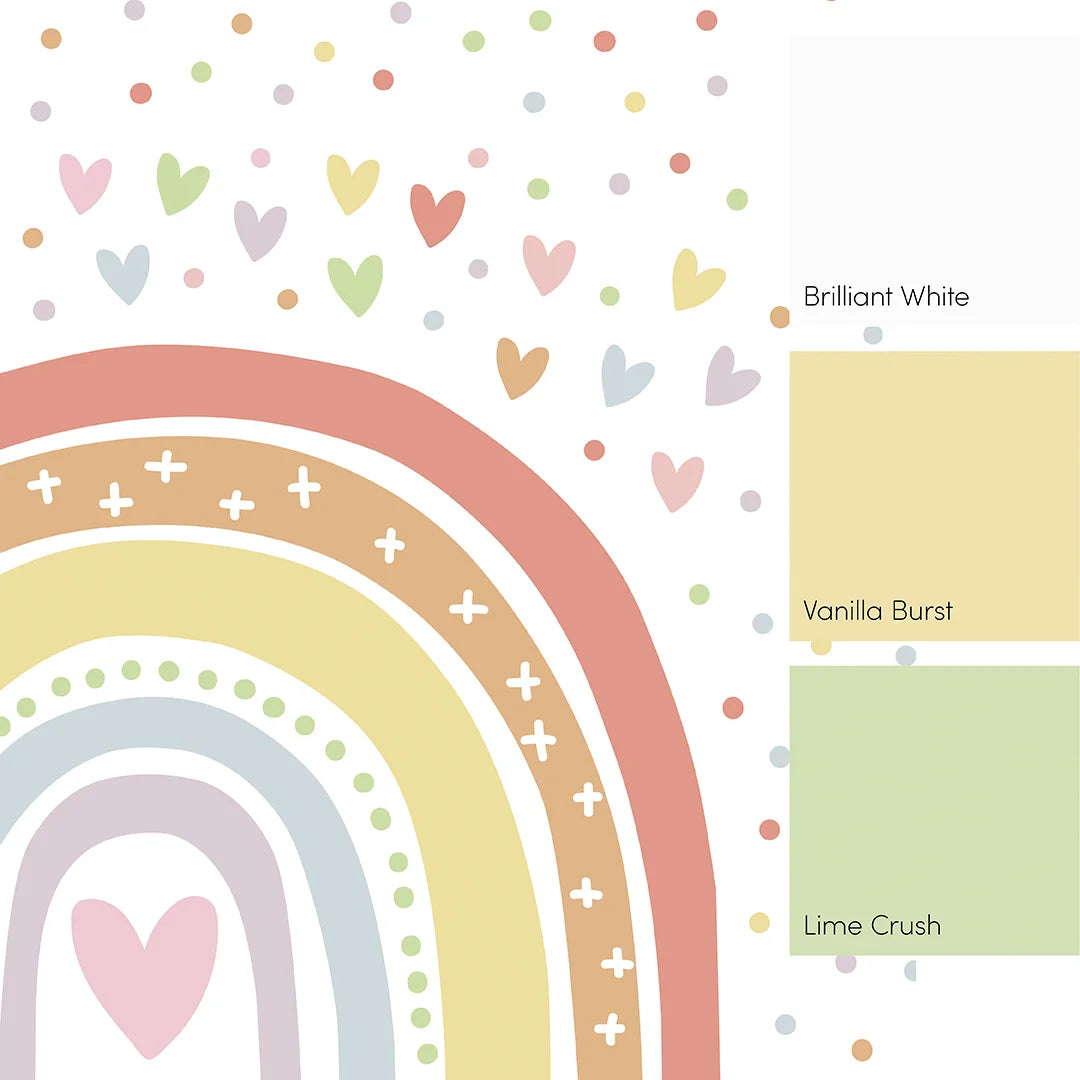 Rainbow Pastel Over The Rainbow Mural - High Quality Wallpaper by Wonderwallsboutique