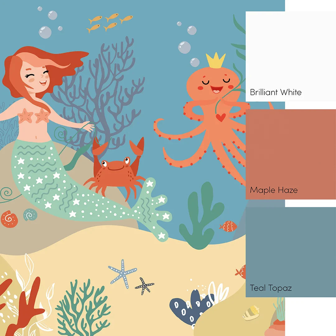 Multicolored Mermaid Princess Wall Mural