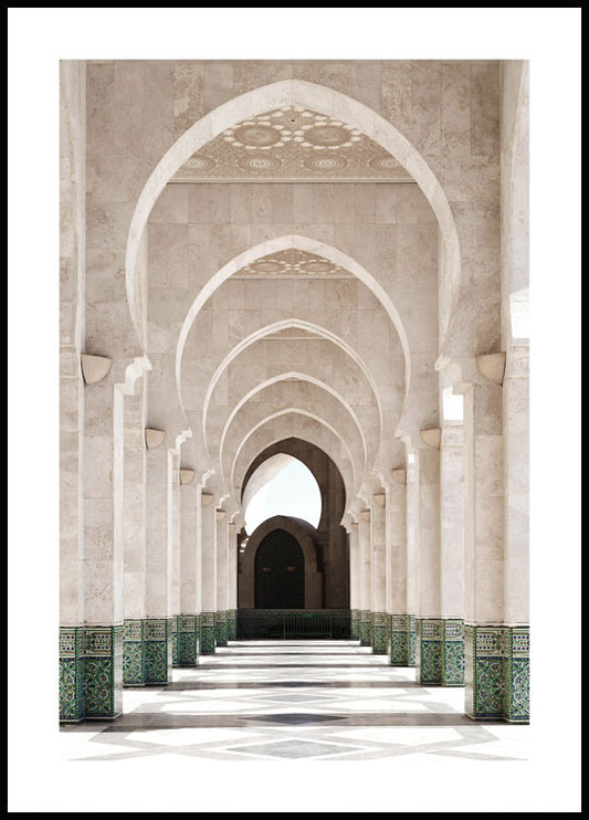 Watercolor marrakech arches poster for nursery and home wall decor.