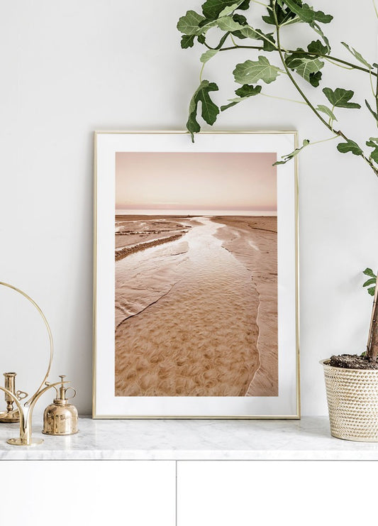 Watercolor sunrise poster for nursery and home wall decor.