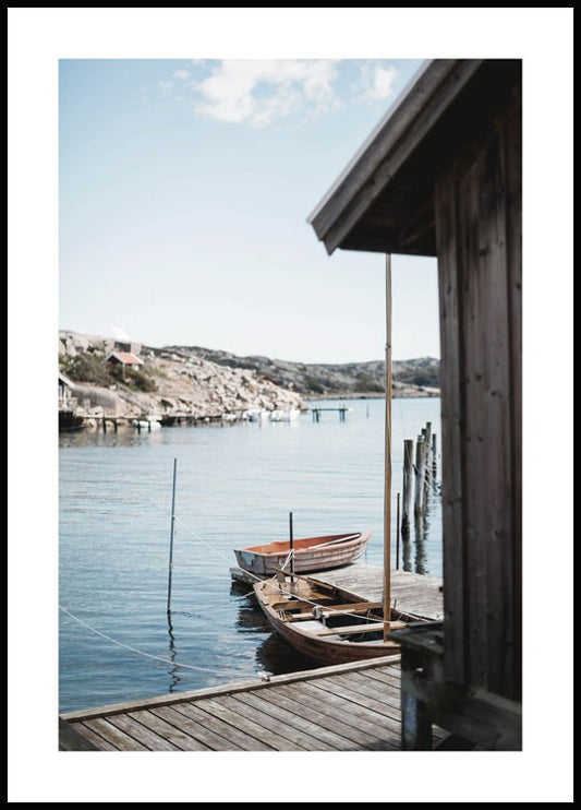 Watercolor boats poster for nursery and home wall decor.