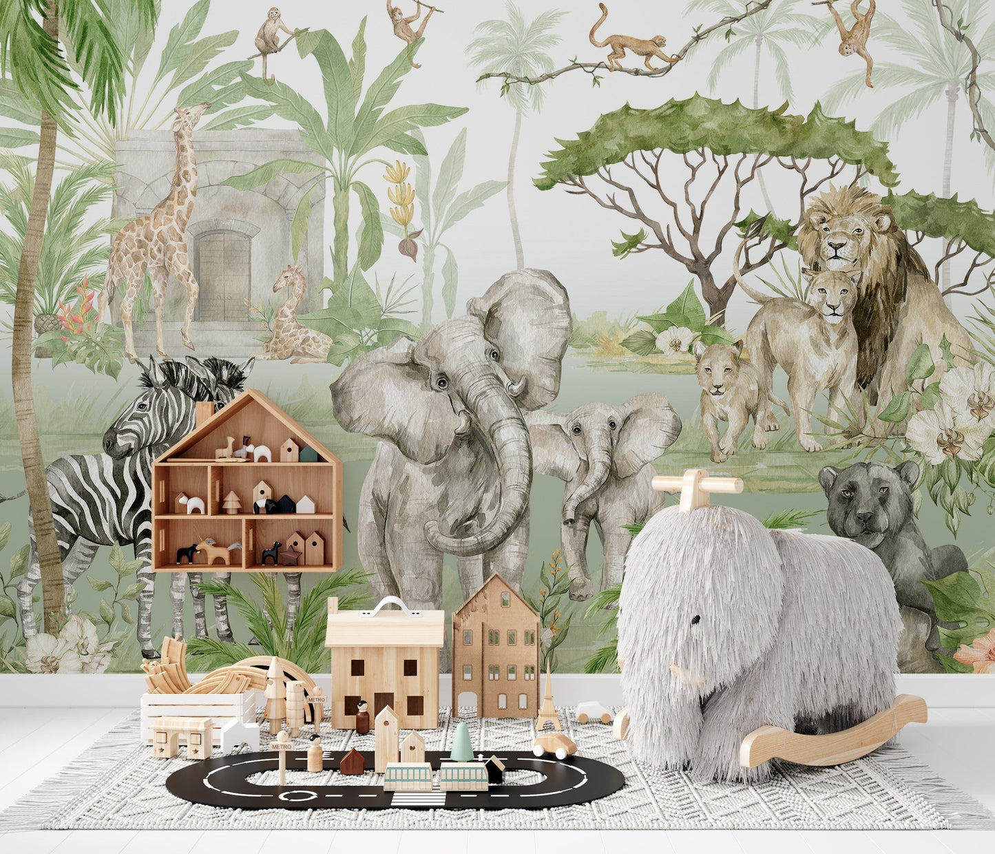 SAFARI wallpaper for children with animals