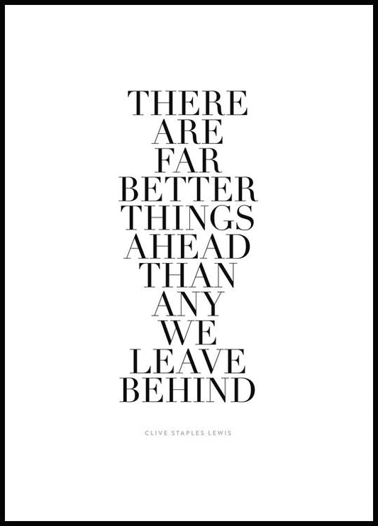 Watercolor far better things ahead poster for nursery and home wall decor.