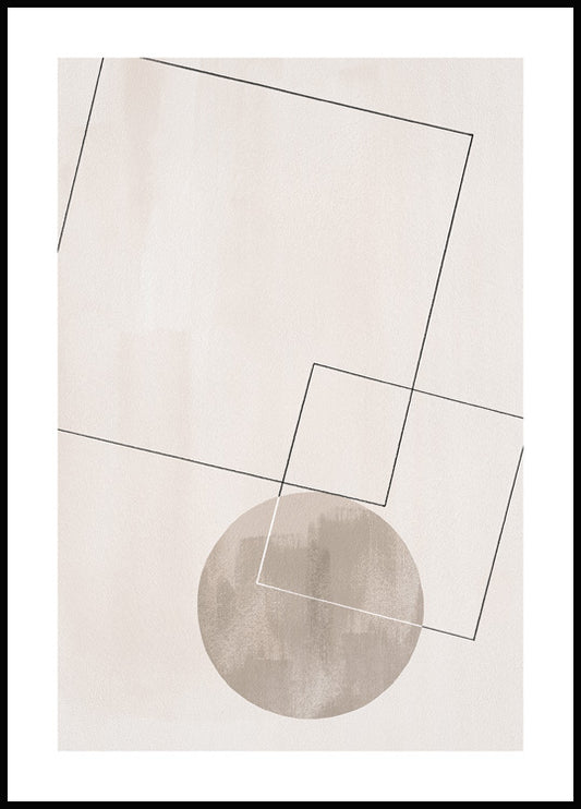 Watercolor graphic shapes no5 poster for nursery and home wall decor.