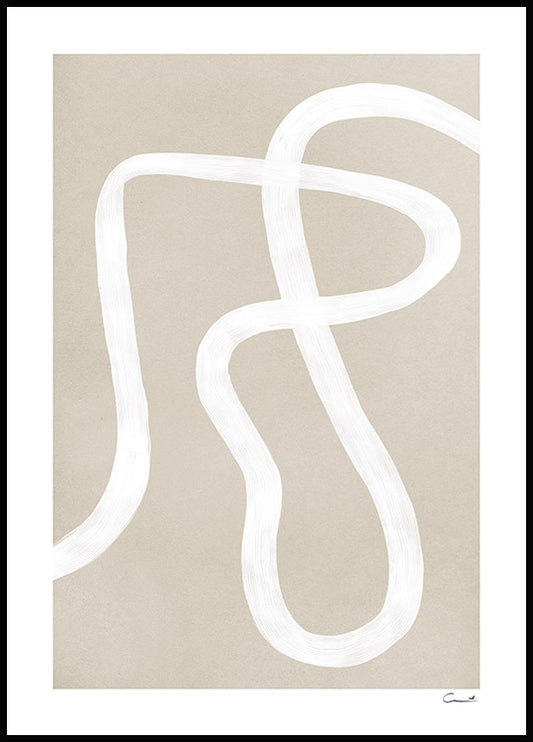 Watercolor curves poster for nursery and home wall decor.