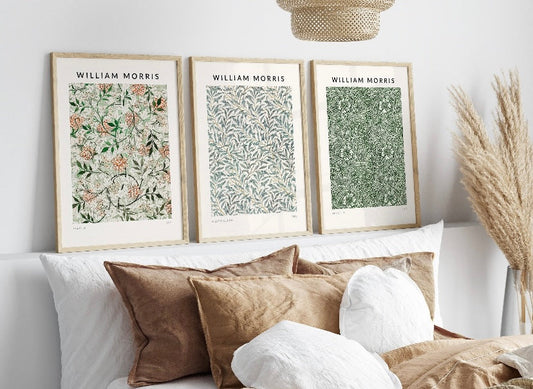 Set of Three Jasmine Botanical Wall Art by William Morris