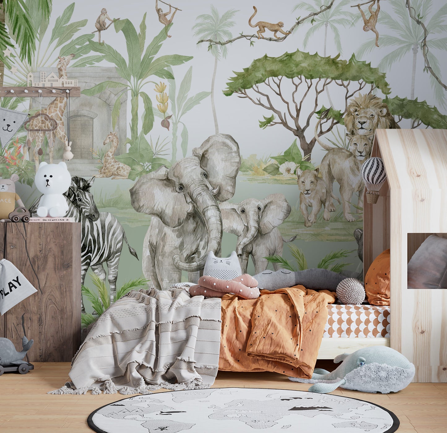 SAFARI wallpaper for children with animals