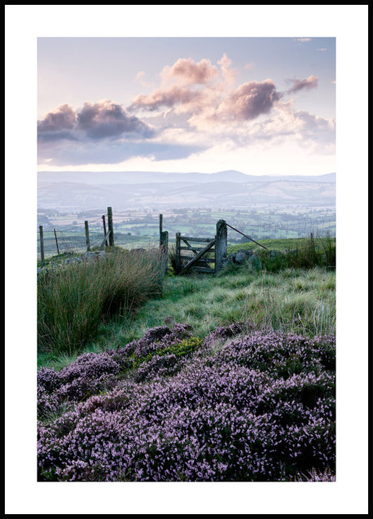 Watercolor heather poster for nursery and home wall decor.