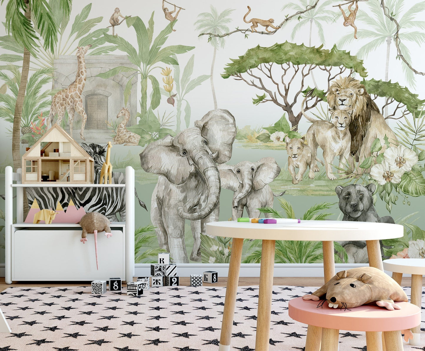 SAFARI wallpaper for children with animals