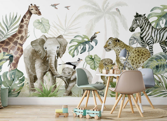 Jungle Animals Wall Mural