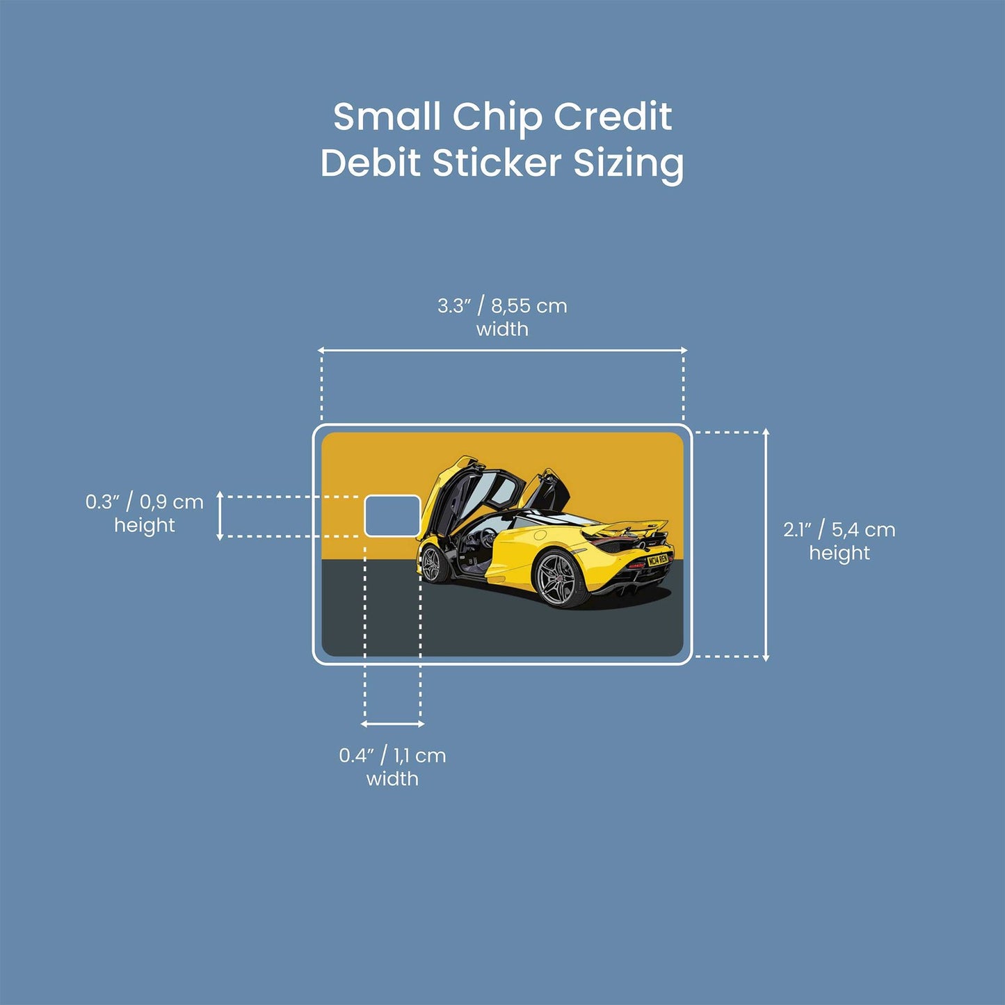 720S Design | Credit Card Sticker | Small Chip | Credit Card Skin