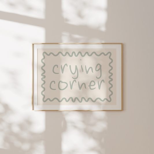 Crying Corner | Tranquil Green and Cream | Landscape | Art Print - High-Quality Premium Wall Art Decor Sticker