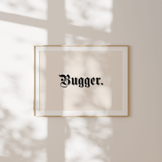 Bugger | Landscape | Black and Cream | Art Print - High-Quality Premium Wall Art Decor Sticker