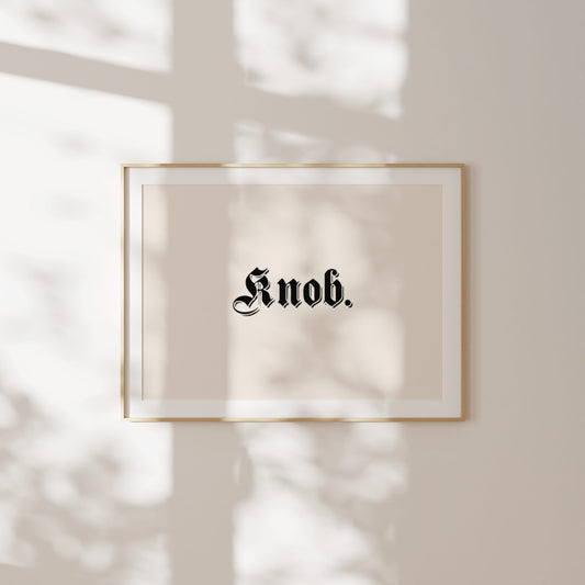 Knob | Landscape | Black and Cream | Art Print - High-Quality Premium Wall Art Decor Sticker