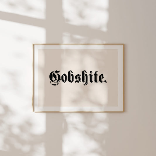 Gobshite | Landscape | Black and Cream | Art Print - High-Quality Premium Wall Art Decor Sticker