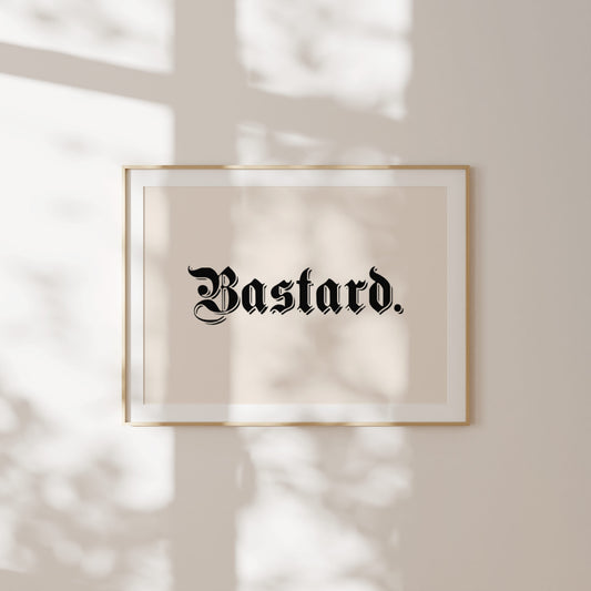 Bastard | Landscape | Black and Cream | Art Print - High-Quality Premium Wall Art Decor Sticker